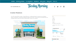 Desktop Screenshot of ir.tuesdaymorning.com