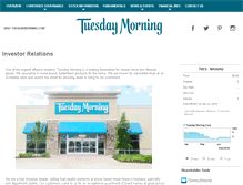 Tablet Screenshot of ir.tuesdaymorning.com
